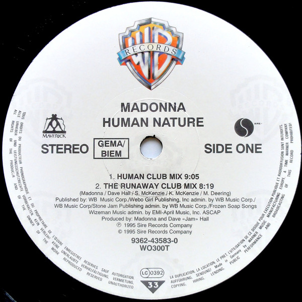 Human Nature by Madonna - 12", UK & Europe. 1995. Electronic/House Very Good Plus (VG+) Very Good (VG) - vinyl For Sale in Nottingham. - 3