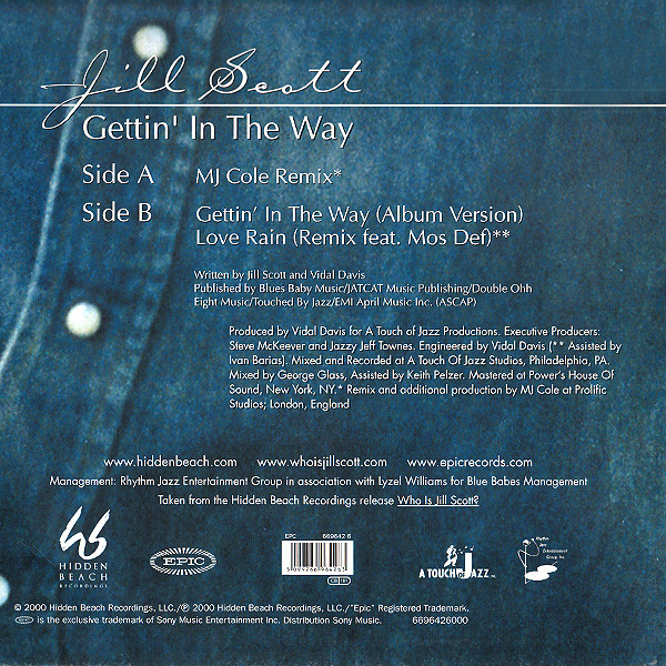Gettin' In The Way by Jill Scott - 12", UK. 2000. Electronic, Hip Hop/UK Garage, Jazzdance Very Good (VG) Generic - vinyl For Sale in Nottingham. - 2