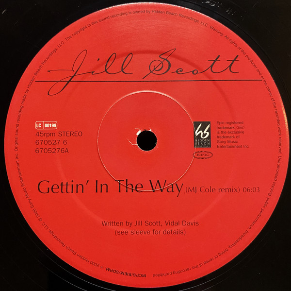 Gettin' In The Way by Jill Scott - 12", UK. 2000. Electronic, Hip Hop/UK Garage, Jazzdance Very Good (VG) Generic - vinyl For Sale in Nottingham. - 3