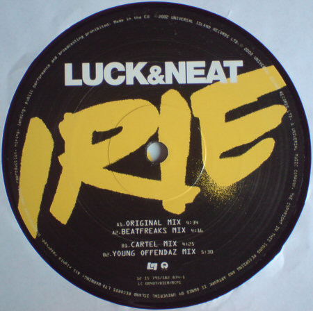 Irie by DJ Luck & MC Neat - 12", UK. 2002. Electronic/UK Garage Good (G) Very Good (VG) - vinyl For Sale in Nottingham. - 3