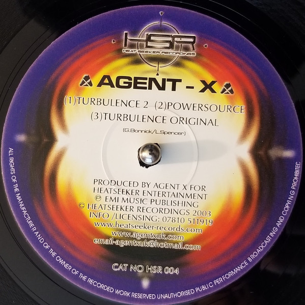 Turbulence 2 by Agent-X* - 12", UK. 2003. Electronic/UK Garage Very Good (VG) Very Good Plus (VG+) - vinyl For Sale in Nottingham. - 4