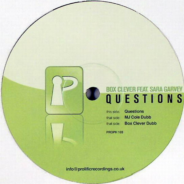 Questions by Box Clever Feat. Sara Garvey - 12", UK. 2004. Electronic/UK Garage Very Good Plus (VG+) Near Mint (NM or M-) vinyl Nottingham.