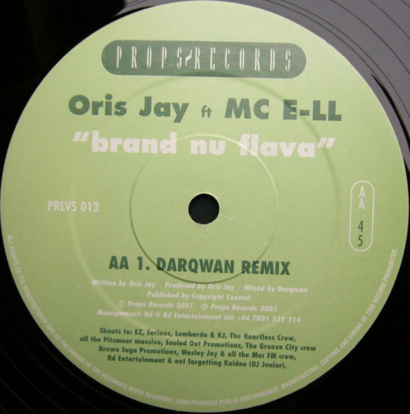 Brand Nu Flava by Oris Jay ft MC E-LL - 12", UK. 2001. Electronic/UK Garage Very Good (VG) Near Mint (NM or M-) - vinyl For Sale in Nottingham. - 2