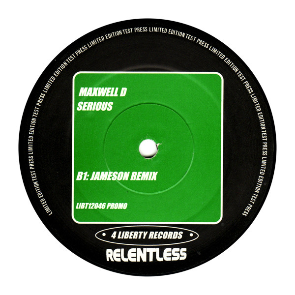 Serious by Maxwell D - 12", Ltd, Promo, TP, UK. 2001. Electronic/UK Garage Very Good Plus (VG+) Near Mint (NM or M-) - vinyl For Sale in Nottingham. - 2