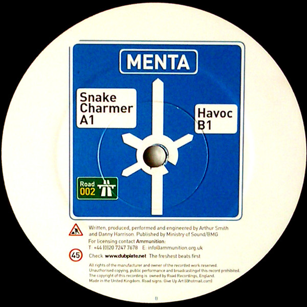 Snake Charmer / Havoc by Menta - 12", UK. 2002. Electronic/UK Garage, Grime Very Good (VG) Very Good (VG) vinyl Nottingham.