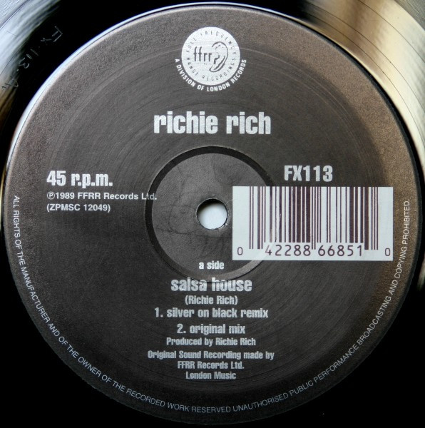 Salsa House by Richie Rich - 12", Single, UK. 1989. Electronic/House Very Good (VG) Generic - vinyl For Sale in Nottingham. - 2