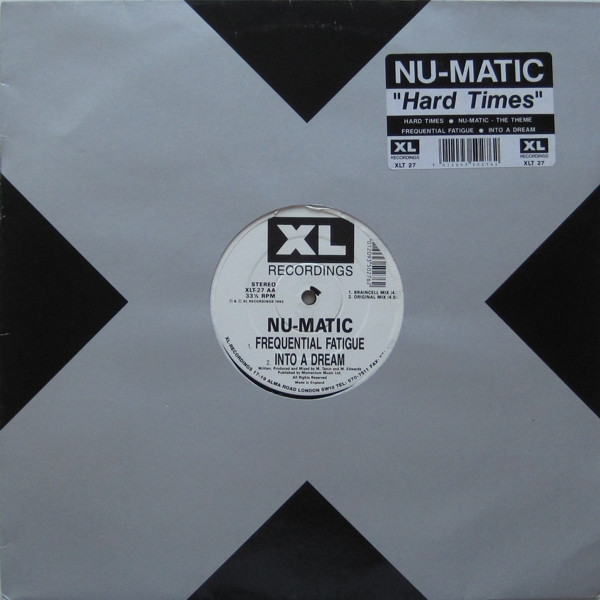 Hard Times by Nu-Matic - 12", UK. 1992. Electronic/Breakbeat, Hardcore Very Good Plus (VG+) Very Good (VG) vinyl Nottingham.