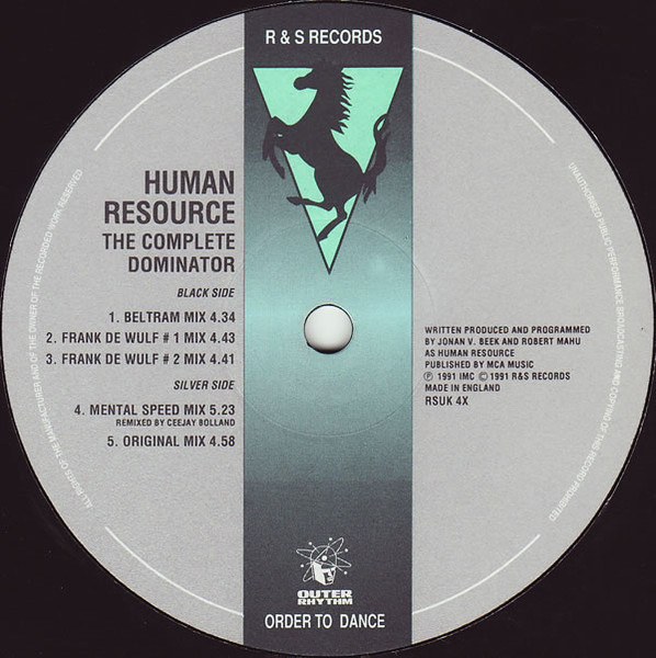 The Complete Dominator by Human Resource - 12", MPO, UK. 1991. Electronic/Breakbeat, Hardcore, Techno Very Good (VG) Very Good (VG) - vinyl For Sale in Nottingham. - 2