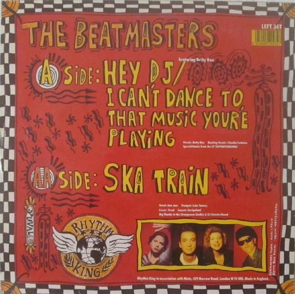 Hey DJ / I Can't Dance To That Music You're Playing b/w Ska Train by The Beatmasters Featuring Betty Boo - 12", Single, Dam, UK. 1989. Electronic/Hip-House, Acid House Very Good (VG) Very Good Plus (VG+) - vinyl For Sale in Nottingham. - 2