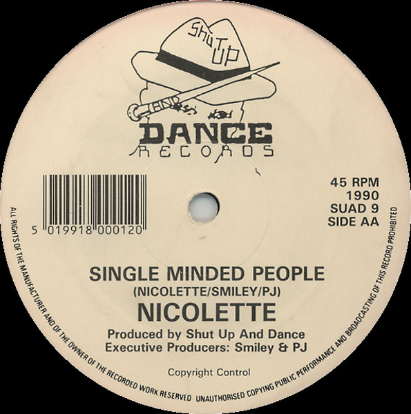 School Of The World / Single Minded People by Nicolette - 12", UK. 1990. Electronic/Breakbeat, Breaks Very Good (VG) Very Good (VG) - vinyl For Sale in Nottingham. - 2