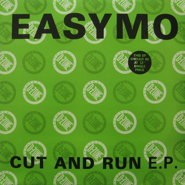 Cut And Run E.P. by Easymo - 12", EP, UK. 1991. Electronic/Breakbeat, Hardcore, Techno, Bleep Very Good (VG) Very Good Plus (VG+) vinyl Nottingham.