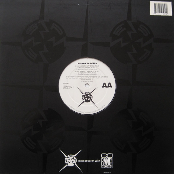 Jammin' Soul / Rhythm Will Make You Move by Warp Factor 3 - 12", Netherlands. 1991. Electronic/Techno, Deep House Very Good Plus (VG+) Generic - vinyl For Sale in Nottingham. - 2