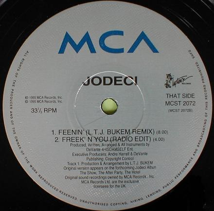 Freek'n You by Jodeci - 12", UK. 1995. Electronic, Hip Hop, Funk / Soul/Contemporary R&B, Deep House, Drum n Bass, Garage House Near Mint (NM or M-) Very Good Plus (VG+) - vinyl For Sale in Nottingham. - 4