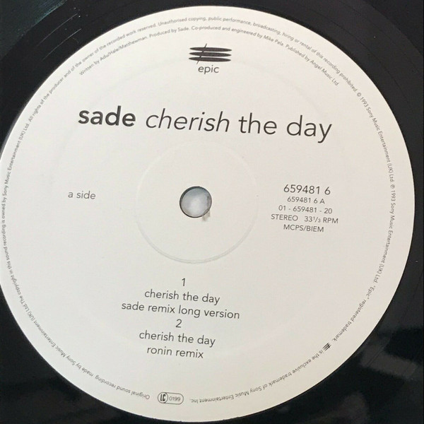 Cherish The Day by Sade - 12", Single, UK. 1993. Electronic/Downtempo Very Good Plus (VG+) Very Good Plus (VG+) - vinyl For Sale in Nottingham. - 4