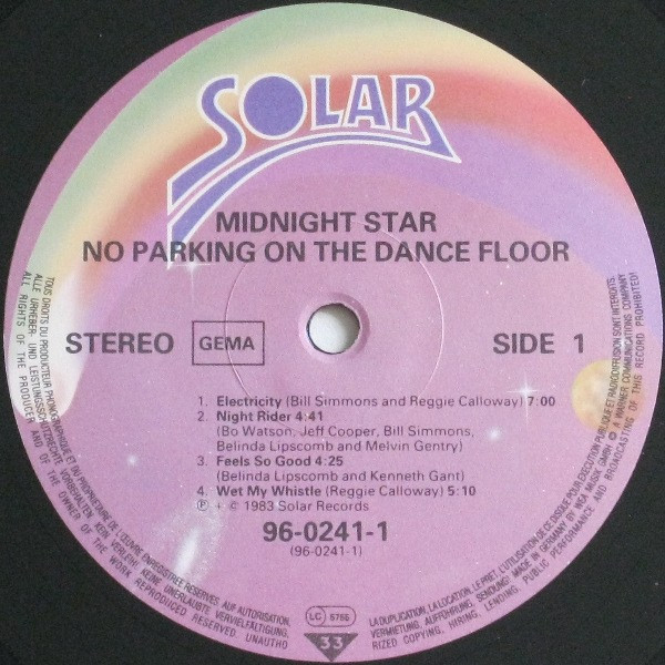 No Parking On The Dance Floor by Midnight Star - LP, Album, Germany. 1983. Electronic, Funk / Soul/Boogie, Electro, Funk, Soul Near Mint (NM or M-) Very Good (VG) - vinyl For Sale in Nottingham. - 3