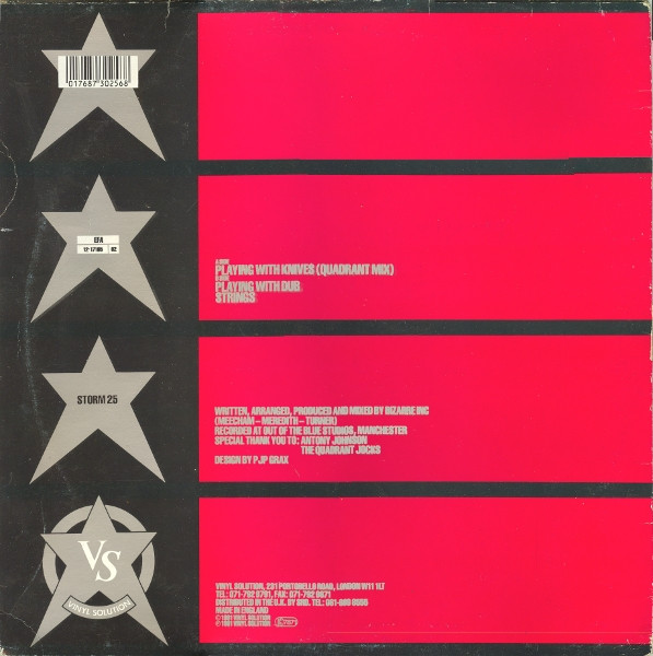 Playing With Knives by Bizarre Inc - 12", UK. 1991. Electronic/Techno, House, Breakbeat Very Good Plus (VG+) Very Good (VG) - vinyl For Sale in Nottingham. - 2