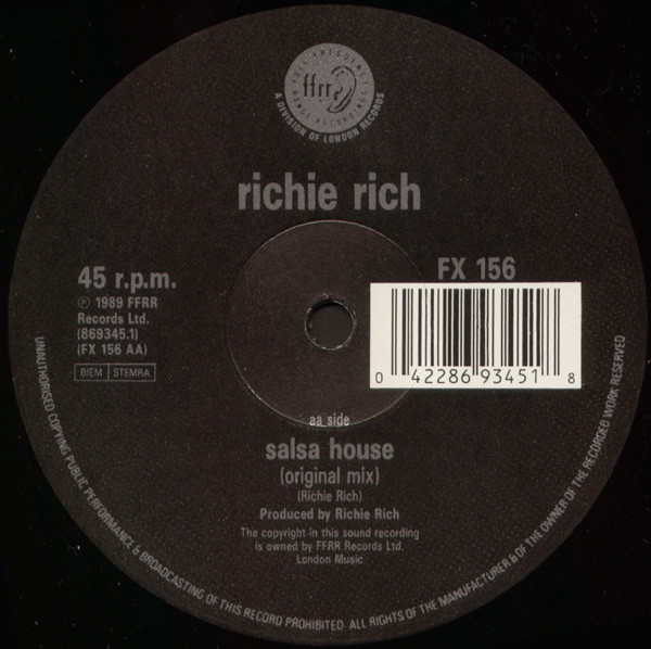 The Remix Of  Richie Rich's Salsa House by Richie Rich / Ralphi Rosario - 12", MP, Europe. 1991. Electronic/House Very Good (VG) Good Plus (G+) - vinyl For Sale in Nottingham. - 3