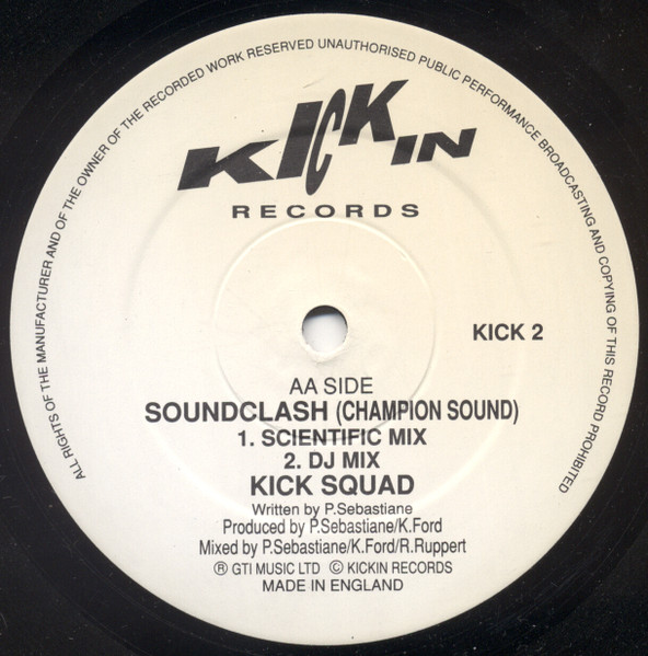 Sound Clash (Champion Sound) by Kicksquad - 12", UK. 1990. Electronic/Breakbeat, Hardcore, Techno Very Good Plus (VG+) Very Good (VG) - vinyl For Sale in Nottingham. - 4