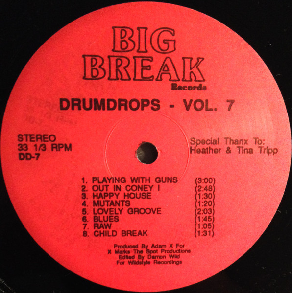 Drumdrops - Vol. 7 by Adam X - 12", US. 1991. Electronic/Breaks Very Good (VG) Generic - vinyl For Sale in Nottingham. - 2