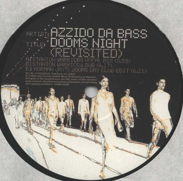 Dooms Night (Revisited) by Azzido Da Bass - 12", Germany. 2000. Electronic/Breaks Very Good Plus (VG+) Very Good Plus (VG+) - vinyl For Sale in Nottingham. - 2