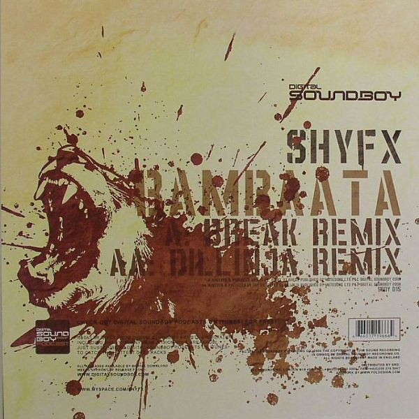 Bambaata (Remixes) by Shy FX - 12", UK. 2008. Electronic/Drum n Bass Very Good (VG) Generic - vinyl For Sale in Nottingham. - 2