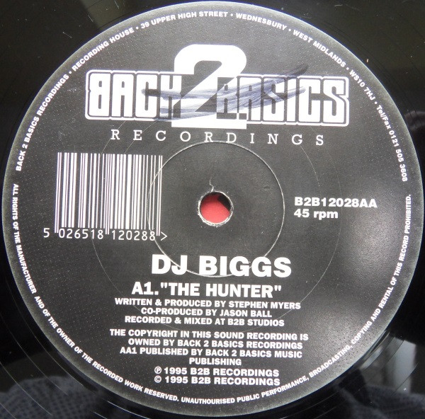Sunrize / The Hunter by DJ Biggs - 12", UK. 1995. Electronic/Drum n Bass Very Good Plus (VG+) Very Good (VG) - vinyl For Sale in Nottingham. - 4
