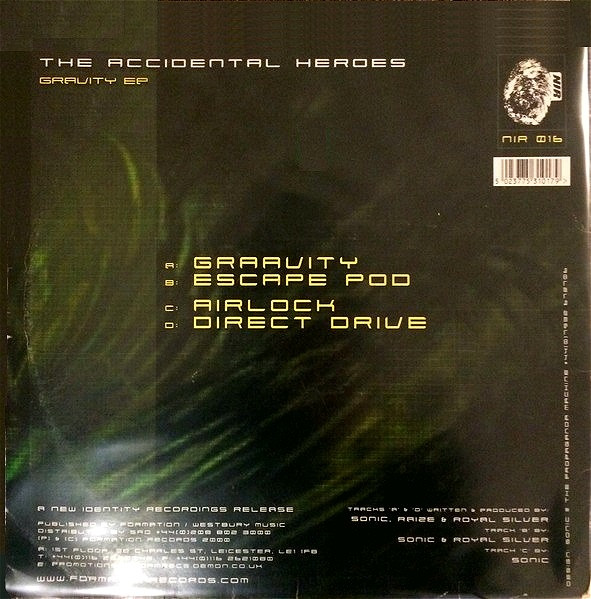 Gravity EP by The Accidental Heroes* - 2x12", EP, UK. 2000. Electronic/Drum n Bass Mint (M) Near Mint (NM or M-) - vinyl For Sale in Nottingham. - 2