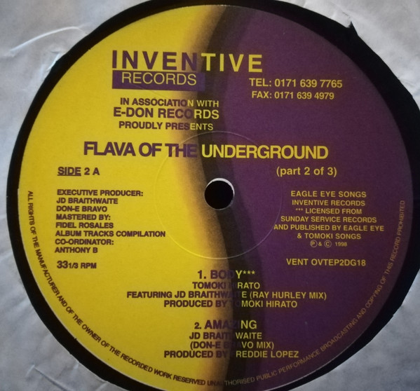 Flava Of The Underground (Part 2 of 3) by Various - 12", UK. 1998. Electronic/UK Garage, Garage House Mint (M) Generic vinyl Nottingham.