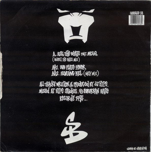 Roll The Beats by DJ Hype - 12", UK. 1994. Electronic/Jungle Very Good Plus (VG+) Generic - vinyl For Sale in Nottingham. - 2
