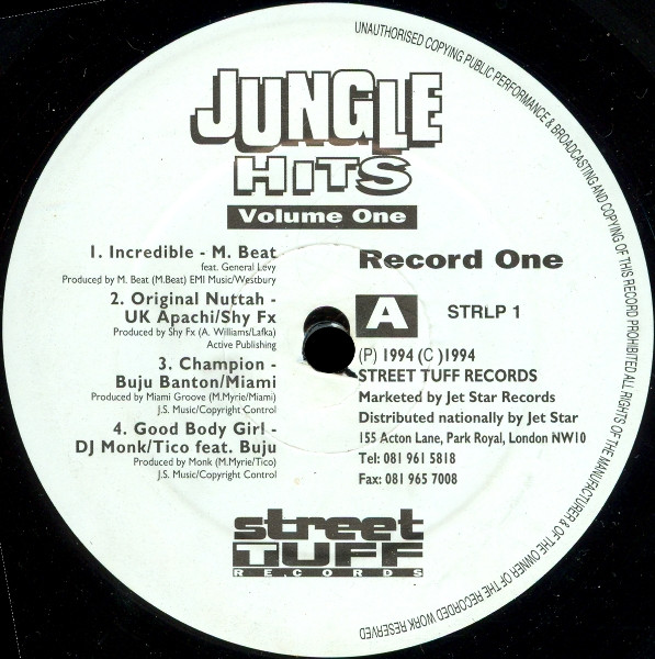 Jungle Hits Volume 1 by Various - 2xLP, Comp, UK. 1994. Electronic/Drum n Bass, Jungle Very Good (VG) Good Plus (G+) - vinyl For Sale in Nottingham. - 3
