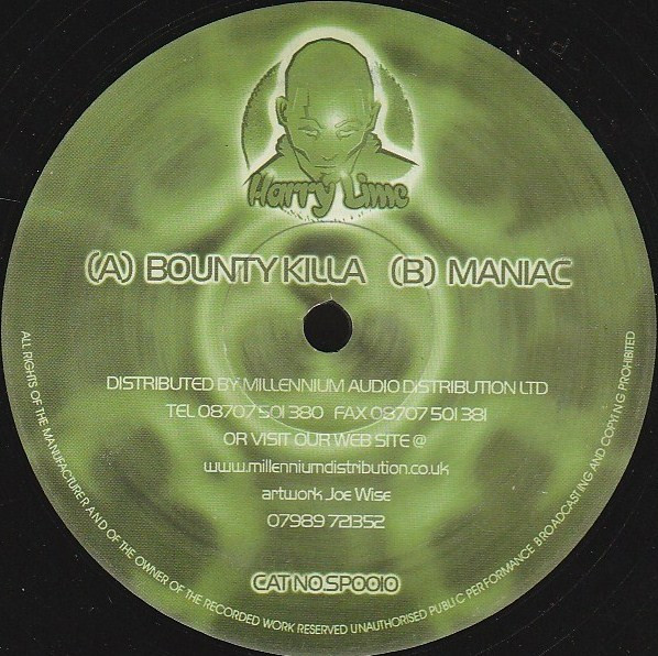 Bounty Killa / Maniac by Harry Lime - 12", UK. 2001. Electronic/Breaks, UK Garage Very Good Plus (VG+) Generic vinyl Nottingham.