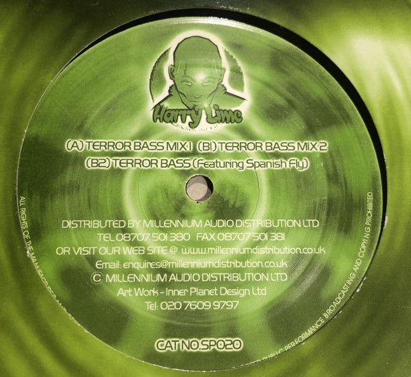 Terror Bass by Harry Lime - 12", UK. 2001. Electronic/Breaks, UK Garage Very Good (VG) Generic vinyl Nottingham.