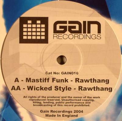 Mastiff Funk / Wicked Style by Rawthang - 12", UK. 2004. Electronic/Drum n Bass Near Mint (NM or M-) Near Mint (NM or M-) vinyl Nottingham.