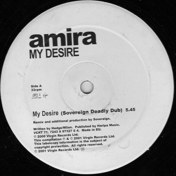 My Desire by Amira - 12", UK. 2001. Electronic/House, UK Garage Very Good (VG) Very Good (VG) - vinyl For Sale in Nottingham. - 2
