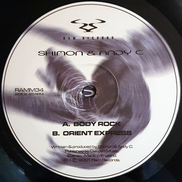 Body Rock by Shimon & Andy C* - 12", UK. 2001. Electronic/Drum n Bass Very Good Plus (VG+) Generic - vinyl For Sale in Nottingham. - 2