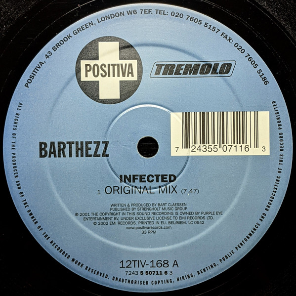 Infected by Barthezz - 12", UK. 2002. Electronic/Trance Very Good Plus (VG+) Very Good Plus (VG+) - vinyl For Sale in Nottingham. - 3
