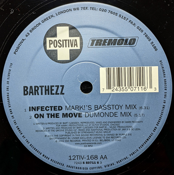 Infected by Barthezz - 12", UK. 2002. Electronic/Trance Very Good Plus (VG+) Very Good Plus (VG+) - vinyl For Sale in Nottingham. - 4