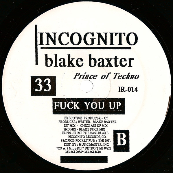 Strong To Survive / Fuck You Up by Blake Baxter - 12", US. 1991. Electronic/Techno, House Very Good Plus (VG+) Generic - vinyl For Sale in Nottingham. - 2