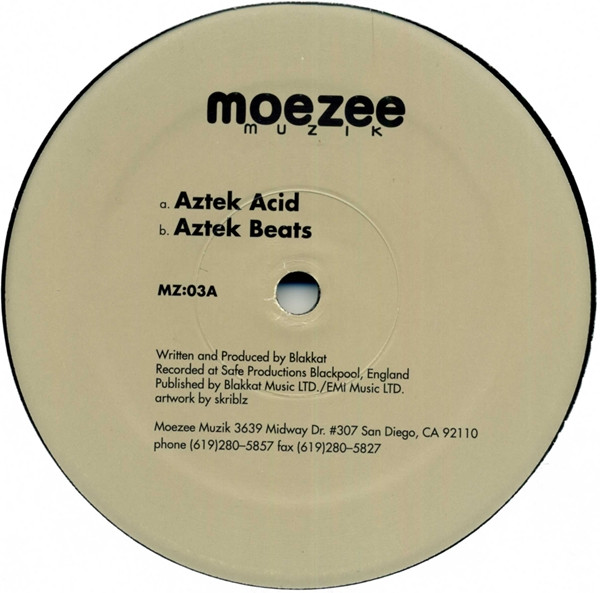 Aztek Acid by Blakkat - 12", US. 2002. Electronic/Acid House, Tribal House Very Good Plus (VG+) Generic vinyl Nottingham.
