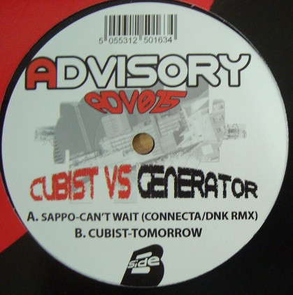 Can't Wait / Tomorrow by Cubist Vs Generator (15) - 12", UK. 2009. Electronic/Drum n Bass Near Mint (NM or M-) Near Mint (NM or M-) - vinyl For Sale in Nottingham. - 2