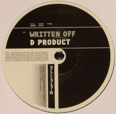 Telemetry / Written Off by D Product - 12", UK. 2001. Electronic/Drum n Bass Good Plus (G+) Good (G) - vinyl For Sale in Nottingham. - 2