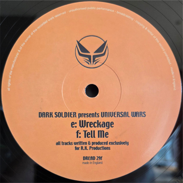 Universal Wars by Dark Soldier - 3xLP, UK. 2000. Electronic/Drum n Bass Very Good Plus (VG+) Good Plus (G+) - vinyl For Sale in Nottingham. - 5