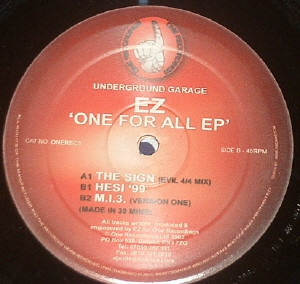 One For All EP by EZ* - 12", EP, UK. 2002. Electronic/UK Garage Very Good Plus (VG+) Generic vinyl Nottingham.
