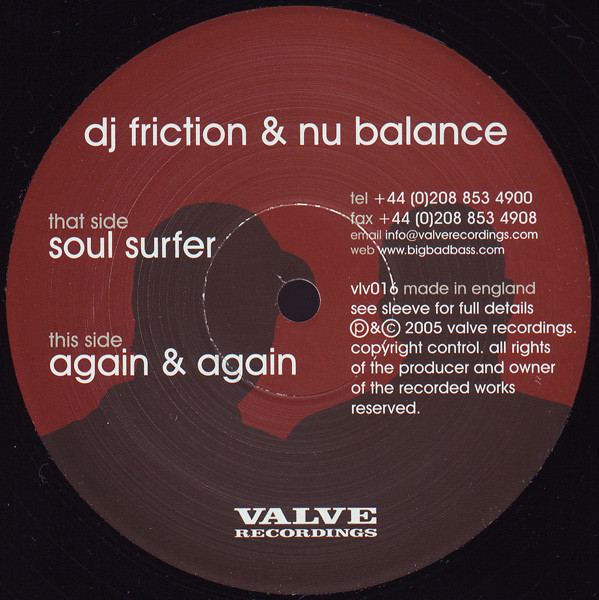 Soul Surfer / Again & Again by DJ Friction & Nu Balance - 12", UK. 2005. Electronic/Drum n Bass Near Mint (NM or M-) Very Good Plus (VG+) - vinyl For Sale in Nottingham. - 4