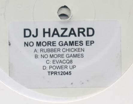 No More Games EP by DJ Hazard - 2x12", EP, Promo, W/Lbl, UK. 2003. Electronic/Drum n Bass Very Good (VG) Generic vinyl Nottingham.