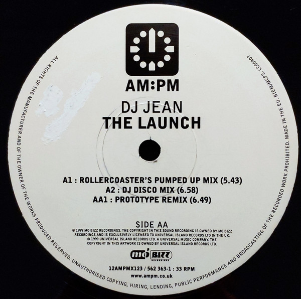The Launch (The Unreleased Mixes) by DJ Jean - 12", UK. 1999. Electronic/Trance, Donk Very Good Plus (VG+) Good Plus (G+) - vinyl For Sale in Nottingham. - 3