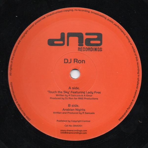 Touch The Sky / Arabian Nights by DJ Ron - 12", UK. 2003. Electronic/Drum n Bass Near Mint (NM or M-) Generic vinyl Nottingham.