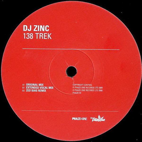 138 Trek by DJ Zinc - 12", UK. 2000. Electronic/UK Garage, Breaks Very Good (VG) Good Plus (G+) - vinyl For Sale in Nottingham. - 4