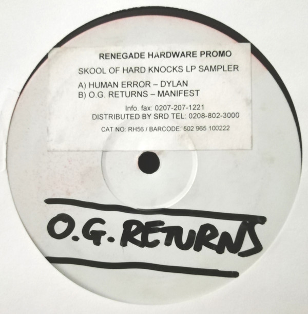 Skool Of Hard Knocks (Album Sampler) by Dylan / Manifest - 12", Promo, Smplr, W/Lbl, UK. 2004. Electronic/Drum n Bass Very Good Plus (VG+) Generic vinyl Nottingham.