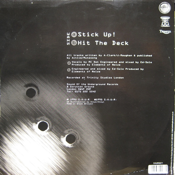 Stick-Up by Elementz Of Noize With MC Det - 12", UK. 1996. Electronic/Jungle Very Good Plus (VG+) Very Good Plus (VG+) - vinyl For Sale in Nottingham. - 2